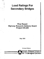 Load ratings for secondary bridges