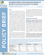 Simulating the Effects of Shared Automated Vehicles and Benefits to LowIncome Communities in Los Angeles Policy Brief