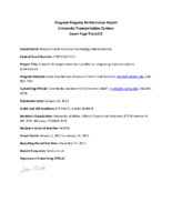 Program Progress Performance Report  201301