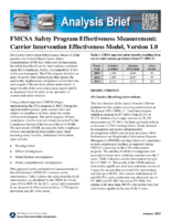 FMCSA Safety Program Effectiveness Measurement Carrier Intervention Effectiveness Model Version 10 Analysis Brief