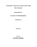 Comprehensive Truck Size and Weight TSW Study Phase 1systhesis working paper 14  documentation of truck size and weight regulations