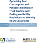 Optimizing Fuel Consumption and Pollutant Emissions in Truck Routing with Parking Availability Prediction and Working Hours Constraints