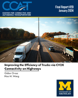 Improving the Efficiency of Trucks via CV2X Connectivity on Highways