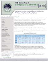 Louisianas AlcoholImpaired Driving Problem An Analysis of Crash and Cultural Factors Research Project Capsule 182SA