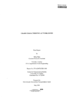 Crash Characteristics at Work Zones 2001