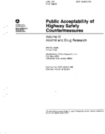 Public Acceptability of Highway Safety Countermeasures Volume 3 Alcohol and Drug Research
