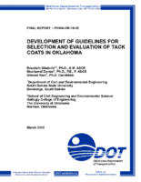 Development of Guidelines for Selection and Evaluation of Tack Coats in Oklahoma