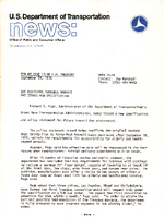 US Department of Transportation news Office of Public Affairs UMTA 7856 DOT Reaffirms Transbus Mandate and Issues New Specification