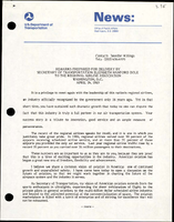 Remarks Prepared for Delivery by Secretary of Transportation Elizabeth Hanford Dole to the Regional Airline Association