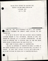 Talking Points Prepared for Secretary Dole Greater Cleveland Growth Association