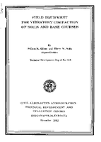 Field Equipment For Vibratory Compaction of Soils and Base Courses