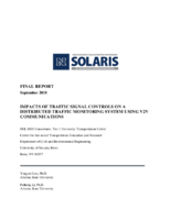 Impacts of Traffic Signal Controls on a Distributed Traffic Monitoring System Using V2V Communications