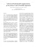GPSGLONASS RAIM augmentation to WAAS for CAT 1 precision approach