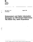 Enforcement and Public Information Strategies for DWI General Deterrence The Boise City Idaho Experience