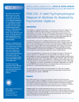 PERCLOS A Valid Psychophysiological Measure of Alertness As Assessed by Psychomotor Vigilance