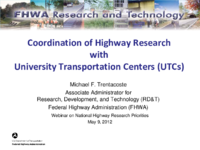 Coordination of Highway Research with University Transportation Centers