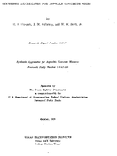 Synthetic Aggregates for Asphalt Concrete Mixes