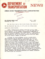 Department of Transportation News Urban Mass Transportation Administration DOT2069