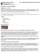 Human Environment Digest September 10 2015