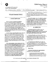 TDM Status Report  Telecommuting