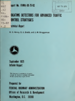 Locating detectors for advanced traffic control strategies  technical report