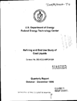 Refining and end use study of coal liquids  quarterly report OctoberDecember 1996