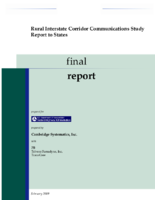 Rural interstate corridor communications study  report to states