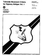 Tolerable movement criteria for highway bridges volume I  interim report