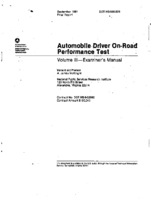 Automobile Driver OnRoad Performance Test Volume 3 Examiners Manual