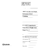1995 Truck Size and Weight PerformanceBased Workshop report  activity 5  document North American and European experiences