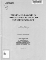 Terminal End Joints in Continuously Reinforced Concrete Pavement