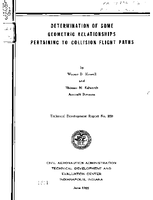 Determination of Some Geometric Relationships Pertaining To Collision Flight Paths