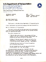 US Department of Transportation News Office of Assistant Secretary for Governmental and Public Affairs UMTA 4979 New Jersey Transit Gets 877 Million DOT Grants