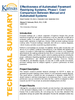 Effectiveness of Automated Pavement Restriping Systems Phase I Cost Comparison Between Manual and Automated Systems Summary