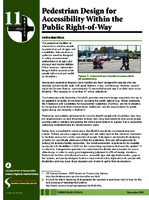 Pedestrian Design for Accessibility Within the Public RightofWay Issue Briefs vol 11