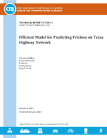 Efficient Model for Predicting Friction on Texas Highway Network