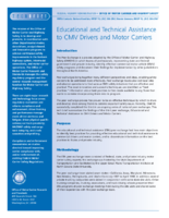 Educational and Technical Assistance to CMV Drivers and Motor Carriers