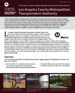 FTA Transit Climate Change Adaptation Assessment Pilot Project Los Angeles County Metropolitan Transportation Authority