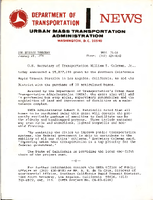 Department of Transportation News Urban Mass Transportation Administration UMTA 7606