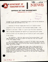 Statement by the Secretary of Transportation John A Volpe on the Occasion of National Highway Safety Week