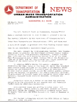Department of Transportation News Urban Mass Transportation Administration UMTA 7580