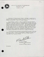 Statement of Secretary of Transportation Brinegar to the United States Travel Agency Industry