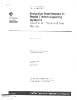 Inductive Interference in Rapid Transit Signaling Systems Volume III Data and Test Results