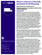 Effective Indicators of Partially Automated Truck Platooning techbrief