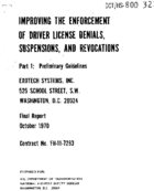 Improving the Enforcement of Driver License Denials Suspensions and Revocations Part 1 Preliminary Guidelines