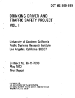 Drinking Driver and Traffic Safety Project Volume 1