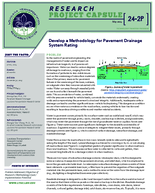 Develop a Methodology for Pavement Drainage System Rating Research Project Capsule 242P