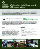 FHWA Climate Resilience Pilot Program Washington State Department of Transportation