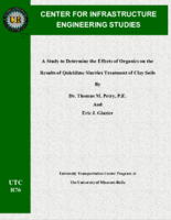 A Study to Determine the Effects of Organics on the Results of Quicklime Slurries Treatment of Clay Soils