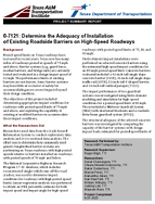 Determine the Adequacy of Installation of Existing Roadside Barriers on HighSpeed Roadways Summary Report